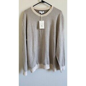 Free Assembly Nordic Stitch Sweater Mens XL Cream Brown Textured Knit NWT